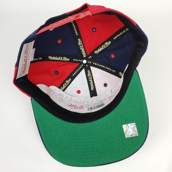 Houston Rockets Mitchell & Ness NBA Deadstock Snapback Hat 3D Logo Navy Red Cap - Picture 9 of 9